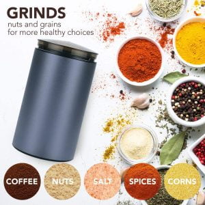 Electric Versatile Grinder for Coffee Beans Herbs Spice Nuts Gains